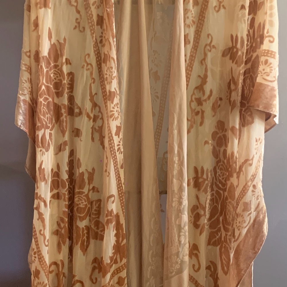 Free People Tan and Cream Kimono